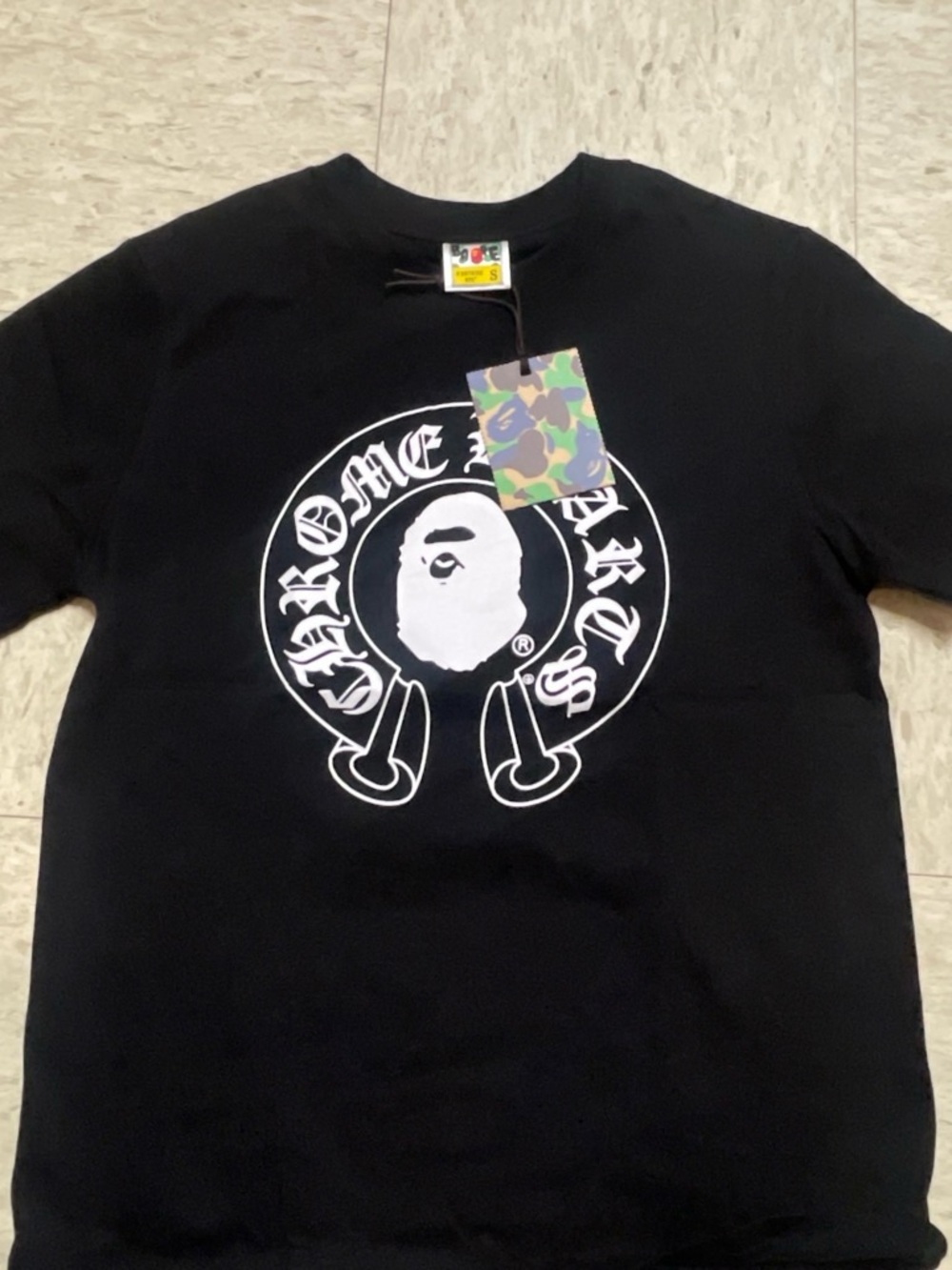 Chrome Hearts Black T-Shirt with White Graphic Logo